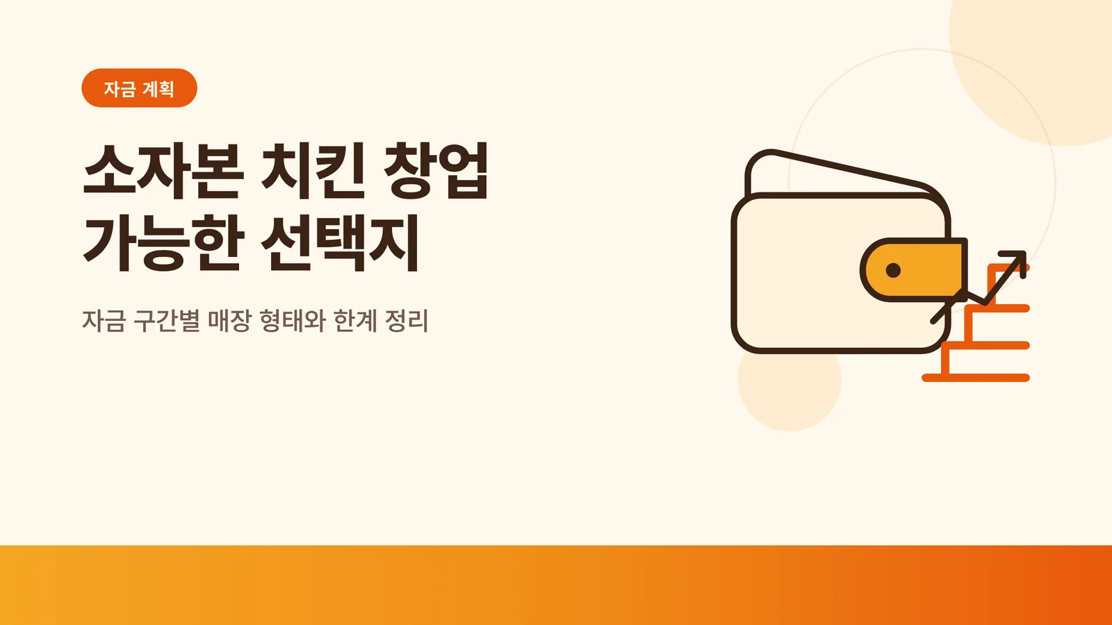 소자본 치킨 창업, 자금 규모별로 가능한 선택지 정리